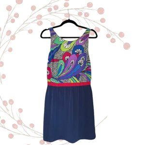 glam LA Apparel Multicolored Abstract Paisley Party Dress, Size S